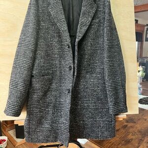 Michael Kors Black Slim Fit Lined Coat